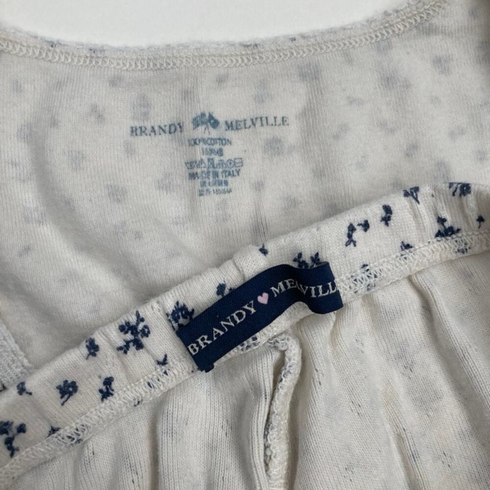 Brandy Melville Pointelle Knit Cottagecore Floral Matching Set Loungewear - Picture 4 of 10